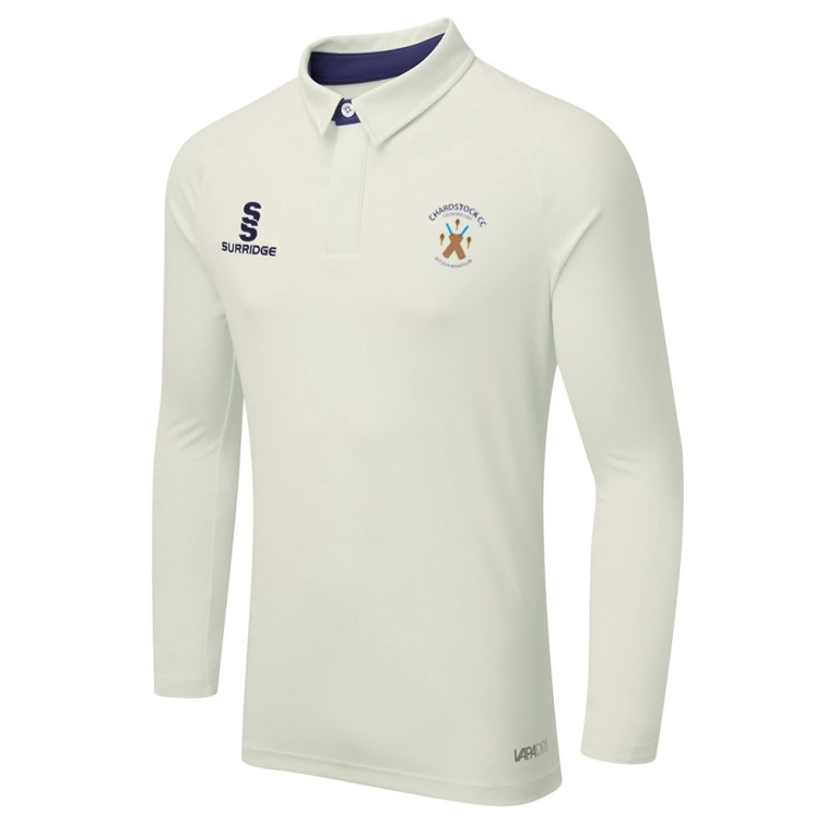 Chardstock Cricket Club Ergo Long Sleeve Navy Trim Shirt