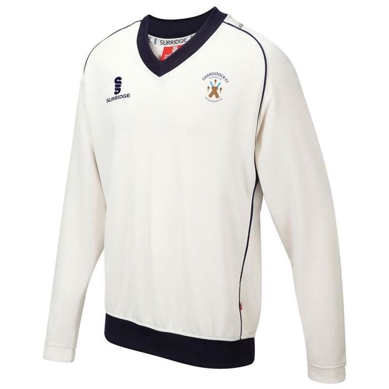 Chardstock Cricket Club Long Sleeve Sweater Navy Trim